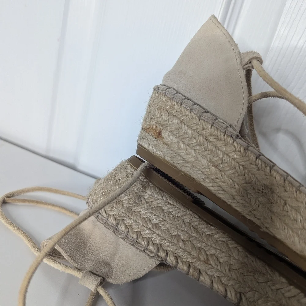 Fabiolas Womens Shoes Spain leather Espadrille Beige Tan Size 40 uS 9.5
